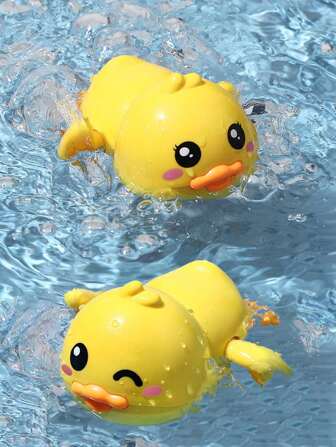 1 st söt anka-badleksak, lämplig för spädbarn - barnpoolleksak, sensorisk leksak för småbarn, simvattenleksak, babytillbehör, babytillbehör, stresslindrande leksak, spel, födelsedagspresent, julklapp, halloweenpresent (slumpmässig stil)