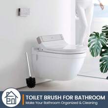 Toilet Brush With Holder, 360° Deep Cleaning Toilet, Compact Toilet Brush For Bathroom,Toilet Brush Cleaning With Durable Stiff Bristles For Bathroom, Toilet Brush With Soft Bristle,Waterproof, Anti Mold, Easy To Install, Easy To Use,For Hotel, Bathroom, Kitchen, Factory, School, Dormitory