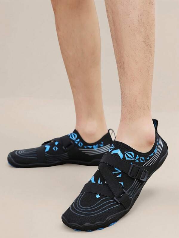 Zapatos de natación elásticos y ajustables para mujer, calcetines acuáticos de playa, zapatos para vadear de colores contrastantes, zapatos para gimnasio, deporte y yoga