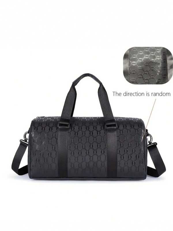 1 Peça Bolsa Duffle Unissex para Atividades Físicas e Viagens - Grande Capacidade Padrão Hexagonal Preto, Alça Ajustável, Adequado para Yoga, Academia, Viagens de Final de Semana - Organizador de Armazenamento Multifuncional na Moda, Bolsa de Viagem de Final de Semana, Bolsa de Viagem Moderna