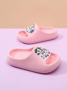 Kids' EVA Foam Slippers Lightweight Anti-Slip Soft Bottom Cute Slip-On Home & Casual Quick Dry Sandals, Plain Color, Thick Sole, Girls Beach Slide