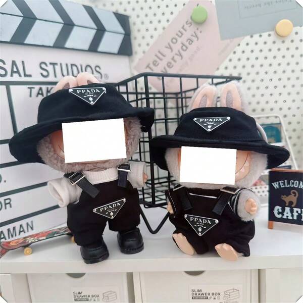 1pc Doll Clothing 17cm, Sitting Party Set, Strap Overalls