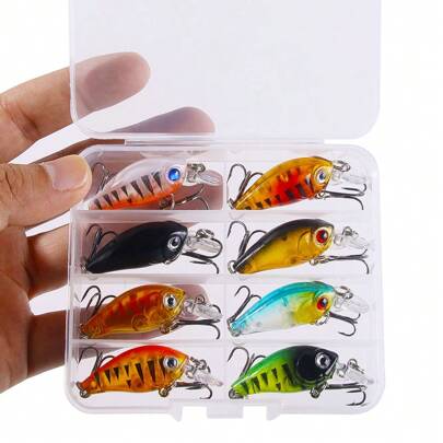 HENGJIA 4.5CM 4G Artificial Hard Plastic Small Deep Diving Crank Baits Tiny Crankbait Floating Rattles Fishing Lures