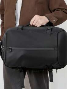 Mochila de Viagem/Academia com Compressão a Vácuo e Capacidade Expansível, com Múltiplos Compartimentos, Adequada para Negócios e Fitness, Preta, Mochila de Viagem | Mochila para Negócios para Escola, Acessórios Escolares, Material Escolar