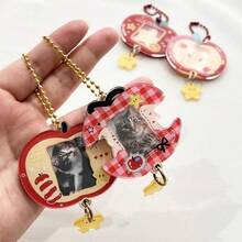 Fashion , Delicate Slide Photo Frame, Acrylic Card Cover, Star Chasing Girl ID Photo, One-Inch Idol Photo Storage, Card Holder, Keychain Pendant., School Supplies,Back To School - Multicolor - View 5