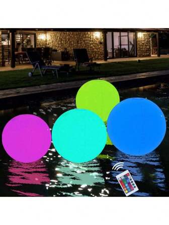 1 件会发光，16 种灯光颜色的 40 厘米大型 LED 沙滩球，配有 16 种颜色的灯光和遥控器 - 16 种颜色的灯光和 4 种模式的遥控器，夏日派对沙滩球，泳池海滩派对狂欢，花园花园泳池之夜泳池派对泳池装饰，浪漫告白，沙滩必需品，沙滩配件，泳池浮球