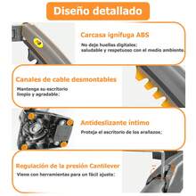 NESTNOVA 1 Unidad Soporte para Monitor Brazo para Monitor de Pantalla de Televisión Elevador de Escritorio para Computadora de Escritorio con Base Giratoria Mecánica Estable Sin Caídas Fácil de Instalar Adecuado para Entornos de Oficina para Instalar Monitor - Gris - Ver 10