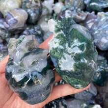 1 pièce de sculpture en forme de cœur en matériaux mixtes, sculpture en quartz rose/fluorite de plume/agate volcanique/agate mousse, parfait pour la collection de la maison et cadeau pour la Saint-Valentin et les vacances, décoration artistique parfaite pour la maison, cadeau en pour les parents