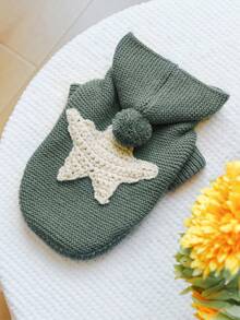 1 件宠物服装，狗/猫服装，休闲时尚可爱舒适斯堪的纳维亚风格海星毛衣 - 深灰色 - 灰色 - 查看 3