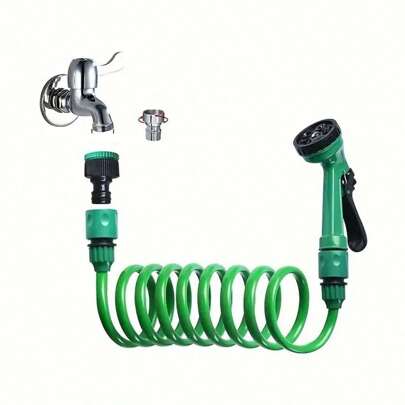 خرطوم حديقة مرن قابل للتمديد 25/33 قدم بفوّاثة متعددة الوظائف، صالح لغسيل السيارة والري