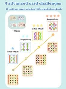 Drewniane puzzle Montessori dla dzieci Wczesna układanka Przeplatanie planszy Zabawka bitewna Zabawa bitewna dla dwóch graczy Przeplatanie liny Gra Zmiana ubrań Dopasowywanie zabawki do treningu umiejętności motorycznych