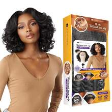 Sensationnel Curls Kinksandco Kinkyedges Wig - Kinky Body Wave 14 Inch 13X6 Lace Frontal Natural Kinkytexture Edged Hairline For Natural 3C To 4C Hair Textures (1B OFFBLACK) - BALAYAGEGOLD - Xem 1