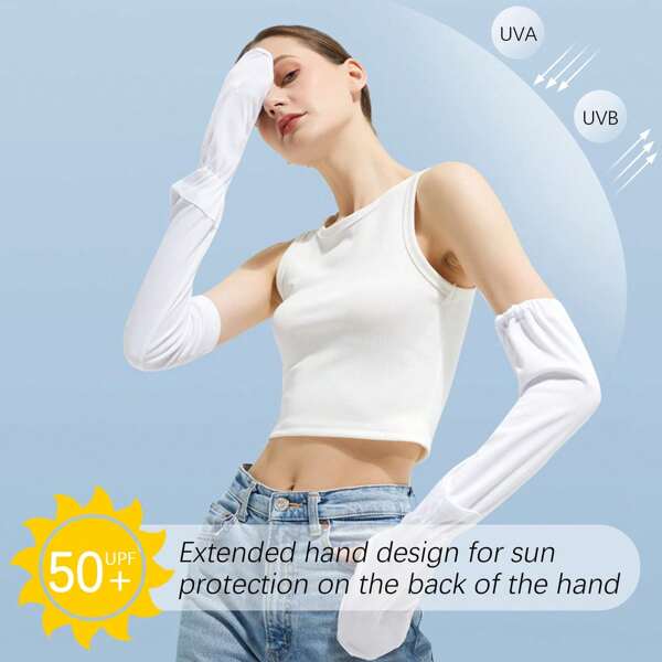 Men Women Fashion Sun Protection Gloves Uv Fingerless Breathable Cooling Gloves For Outdoor Cycling Fishing Hiking