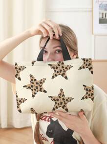 Animal Pattern Double-Sided Printing Portable Insulated Lunch Bag With Large Capacity Ice Pack, Suitable For Office And School Travelback To School School Stuff Bag For School Work Lunch Bag For Women Cooler Bag Picnic Accessories