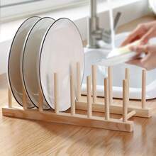 Égouttoir à vaisselle détachable Organisateur de rangement de cuisine - Étagère à assiettes en plastique, support pour couvercles de casseroles, égouttoir à vaisselle pour armoire de maison - Étagère à vaisselle amovible