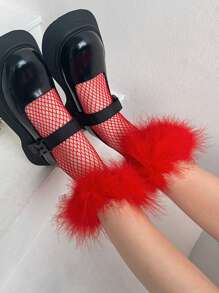 2-in-1 Harajuku transparente Fischernetz-Kuschelsocken, dünne farbige Socken geeignet für den täglichen Gebrauch, Partys, Dates und Bühnenauftritte