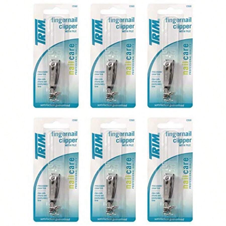 Trim Nailcare Fingernail Steel Clipper With File Item Number 12500 Pack Of 6 - Silver - View 1