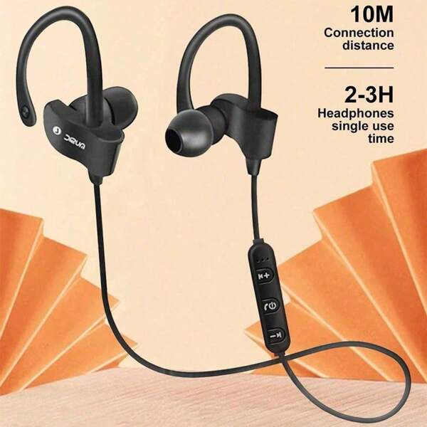 Écouteurs stéréo sans fil compatibles Bluetooth pour le sport, écouteurs intra-auriculaires de musique universels avec crochets d'oreille mini, HIFI
