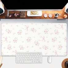 1个粉红色和红色抽象花朵图案的大号电脑鼠标垫 - 美观防滑橡胶桌面垫，适用于办公室 - 送给男友/女友的完美礼物，办公桌配件，办公用品，办公桌配件，鼠标垫，桌面鼠标垫 - 彩色 - 查看 17