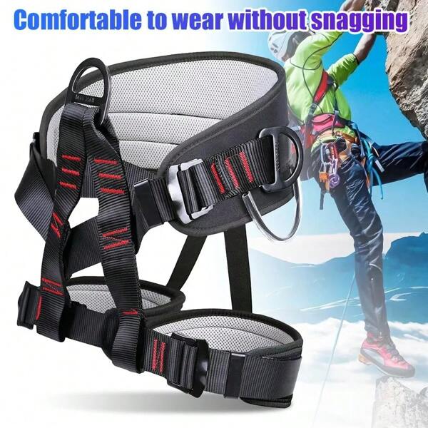 Climbing Harness, Thicken Safety Belt, Protect Waist Safety Harness Gear, Professional Half Body Harness For Roofing Rock Climbing Rappelling Tree Climb And Outdoor Adventure Activities