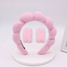 1/3 Pcs Spa Headband For Washing Face Wristband Set, Skincare Makeup Headbands For Women, Bubble Make Up Headbands Teen Girl Gifts