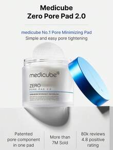 Medicube ZERO PORE PAD 2.0, Dual-Sided Pads, Pore-Blurring, 60-Second Refresh, Sensitive Skin , Travel- Case, Pre-Soaked Tonic, Texture-Refining Finish, Post-Workout Clarifying, Night Recovery|K-Beauty| 155g/5.46oz