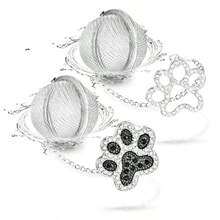 Loose Tea Steeper 2pcs Tea Ball Cute Tea Infuser Tea Diffusers For Loose Tea Black And White Diamond Dog Paw Pendant Tea Leaf Strainer For Loose Tea Gifts For Girls Women Couple7yk9