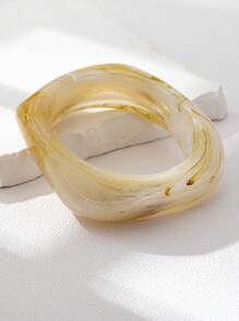Bracelet asymétrique en acrylique semi-transparent, conçu pour les femmes, ensemble de bijoux géométriques multifonctionnels et colorés, design de niche élégant vintage 2025, bijoux simples et élégants de haute qualité pour femmes, le cadeau parfait pour les dames