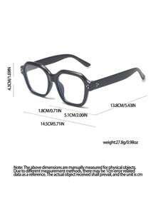 1 Stück Damen einfache polygonale Rahmenbrille mit Klarglas, geeignet für den täglichen Gebrauch, Brillenaccesoires für Damen
