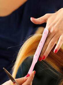 1-4 قطعة مجموعة أدوات قص الغرة DIY، تشمل مسطرة الغرة، مشبك الغرة، مقص وردي، مناسبة لقص شعر النساء، مجموعة مقص قص الغرة DIY، عودة إلى المدرسة، ضروريات السفر والعطلات، إكسسوارات الشعر للنساء