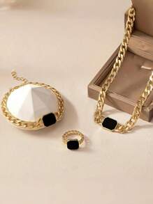 1 Fashionable Geometric Shaped Personalized Accessory Set