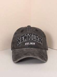 1pc/2pcs Unisex Embroidered "NEW YORK" Washed Baseball Cap, Adjustable Outdoor Casual Hat - A - View 13