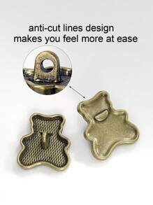 10 Stücke/Pack süße Mini Bär Metallknöpfe, matte Oberfläche, einfaches & modisches Design, geeignet für Mäntel, Pullover, Jacken, Kleider, Taschen, Geschenkboxen, Nähen, DIY Handwerke und Partyzubehör