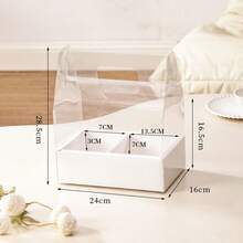 1个/5个装，透明鲜花蛋糕盒，便携式包装盒，透明花束装饰，适用于生日、婚礼、节日，适合4英寸蛋糕