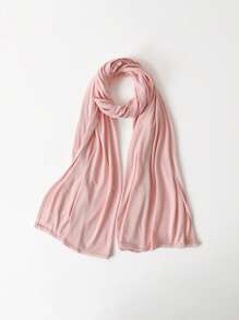 1 pièce Hijab de couleur unie avec ensemble de couvre-chef assorti pour femmes, style simple, mode et polyvalent, foulard de protection solaire avec doublure