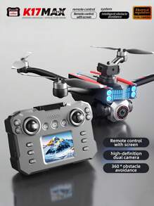 Drohne mit Kamera K17 Hochkonfigurierende Bildschirmsteuerungsversion - Ferngesteuerte Drone, ausgestattet mit einer Hochauflösenden Kamera für Video- und Fotoaufnahmen, Bildschirmkontrolle für Echtzeit-Bildübertragung, elektronischer Zoom, Vier-Wege-Stimmerkennung, bürstenloser Motor, Multi-Speed-Steuerung, lange Akkulaufzeit, aufgerüstete intelligente Hovering-Technologie zur Erhaltung stabiler Flughöhe, einfach zu bedienen für Anfänger