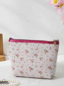 Fashion Floral Makeup Bag; Large Capacity Outdoor Leisure Travel Storage Bag; Portable Wash Bag Handbag; Fashion Portable Makeup Bag Travel Essentials For Vacation Summer Holiday Back To School School Stuff Bag For School Travel Bag For Women Makeup Bag For Travel