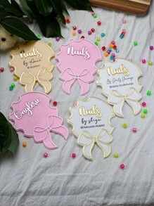 Personalized Custom Bow Manicurist Salon Ads, Manicure Props, Business Logos, Business Logos, Manicurist Gifts, Manicures, Social Media Pictures, Manicure Props,Multi-Functional,Ornamental,Letter,Solid Color,Exquisite,Stylish,Vintage,Modern,Colorful,Leisure,Basics,Casual,Soft,Unique,Customized,Personalized,Custom,Ideal Gifts For Her,Girlfriend,Her,Boyfriend,Friends