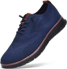 Men's Lightweight Casual Lace - Up Oxfords Walking Shoes, Comfortable Dress Shoes, Breeze Style - Light Grey - View 9
