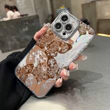 Funda para teléfono (1 unidad) con degradado de gasa multicolor, tecnología IMD Laser. Compatible con todas las series 16/15/14/13/12/11, 13/14 Pro/15 Plus/16 Pro. Incluye protector de lente. Diseño híbrido clásico a prueba de golpes. - Colores mixtos 1 - Ver 4
