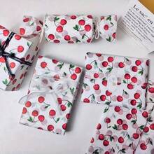 1 包可爱时尚樱桃印花礼品包装薄纸，50*35 厘米薄纸，适用于礼品包装、衣物防潮、葡萄酒包装、礼盒填充、易碎保护、生日、情人节、圣诞节礼物装饰 - 紅色車厘子 - 查看 6