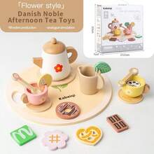 Wooden American Simulation Afternoon Tea Set Kitchen Play Teapot Set, Educational Toys For Boys And Girls - Multicolor - View 14
