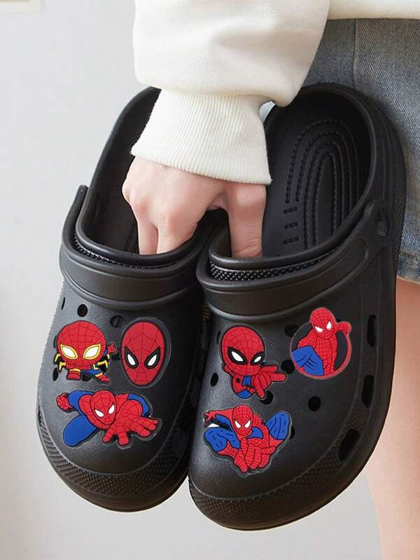 Disney 13pcs Spider Man Superhero Cartoon Superhero Shoe Accessories DIY Sandals Buckle, Hero Cartoon Series Shoe Accessory Set, Beach Shoe Accessories, Sandals, Birthday, Christmas, Valentine's Day, Graduation Season, Halloween Party Gifts Beach Accessories Bachelorette Barty Birthday Accessories Halloween Costumes