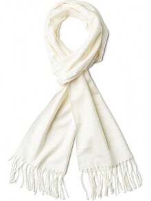 Soft Luxurious Classic Cashmere Feel Winter Scarf With Box, Cozy Warm Scarf - 白色禮物 - 查看 1