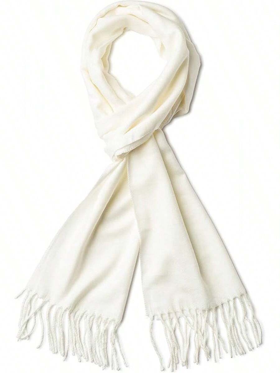 Soft Luxurious Classic Cashmere Feel Winter Scarf With Box, Cozy Warm Scarf - 白色禮物 - 查看 1
