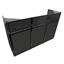 DJ Event Facade Foldable Screen Frame DJ Booth Stand W/ 23" X 73" Flat Table Top - Black - View 9