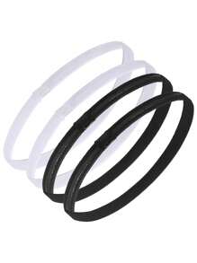 4 pezzi Fasce elastiche sportive - Design antiscivolo spesso, unisex, fasce sportive elastiche per yoga, fasce per capelli da corsa e fitness, lacci per capelli regolabili