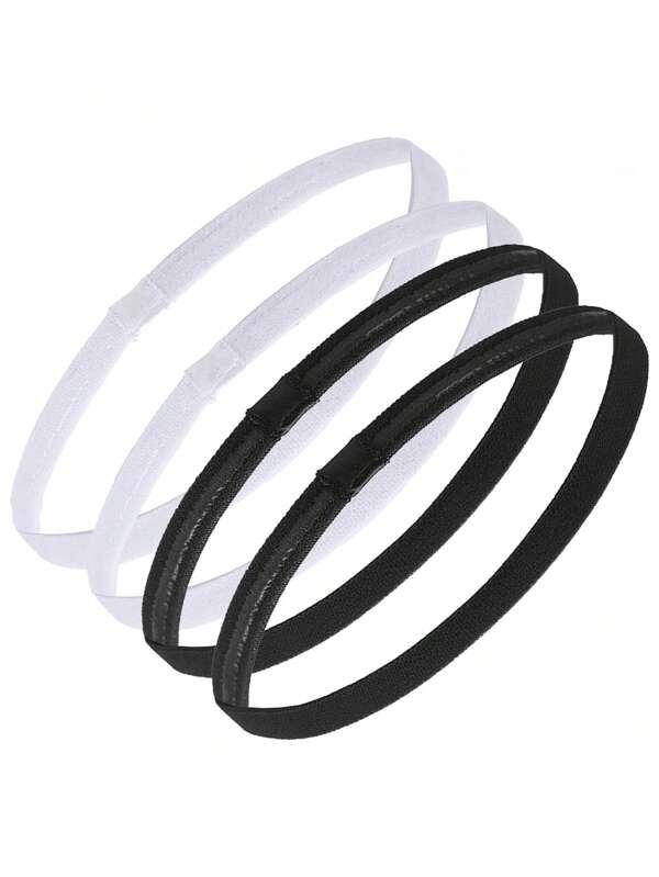4 pezzi Fasce elastiche sportive - Design antiscivolo spesso, unisex, fasce sportive elastiche per yoga, fasce per capelli da corsa e fitness, lacci per capelli regolabili