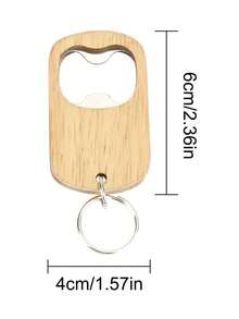 定制文字木质和不锈钢啤酒开瓶器，多功能便携式钥匙扣开瓶器，可打印文字/电话号码，适合作为促销礼品，送给同事、家人、派对的小礼物