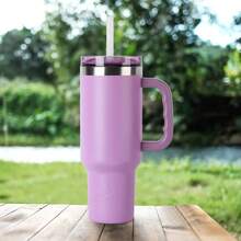 40 Oz Insulated Stainless Steel Tumbler With Handle, New Lilac - Lilac - View 3